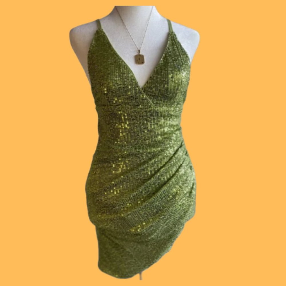 Green, Sequin Mini Tinkerbell Dress - *New with Tags*